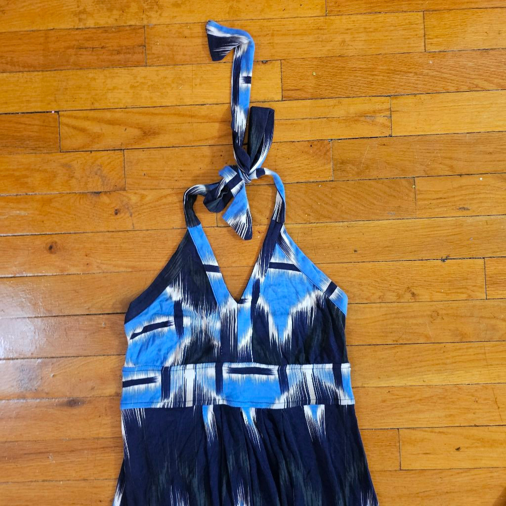 Banana Republic Halter Maxi Dress Blue Small - Picture 3 of 8